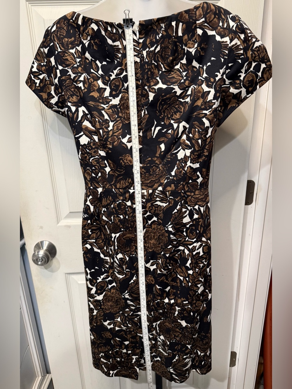 Talbots Black and Brown Floral Sheath Dress - Picture 6 of 8